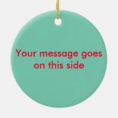 Schattige Pig Santa - Blauwgroen en Rood Keramisch Ornament (Achterkant)