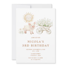 Schattige Pig Wheelbarrow verjaardagsfeestje