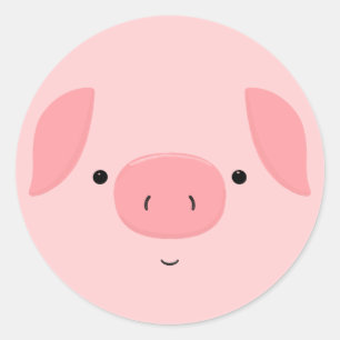 Schattige Piggy Kids Verjaardag Ronde Sticker