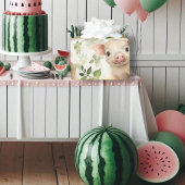Schattige Piggy Waterverf Naadloos Patroon Cadeaupapier