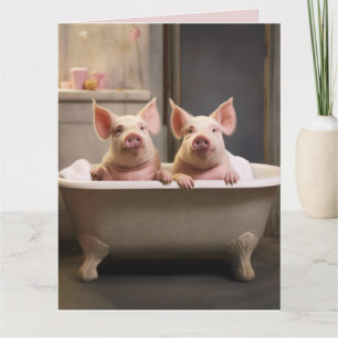 SCHATTIGE PIGS FUNNY BIRTHDAY WENSKAART KAART