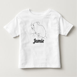 Schattige Pika Drawing, met de naam van het Kind Kinder Shirts