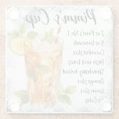 Schattige Pimm's Cup Cocktailrecept Glazen Onderzetter (Achterkant)