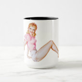 Schattige pin-up meisje mok (Midden)