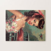  Schattige Pin-Up Schilderen Legpuzzel (Horizontaal)