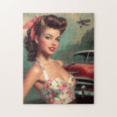  Schattige Pin-Up Schilderen Legpuzzel (Verticaal)