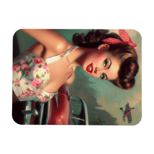  Schattige Pin-Up Schilderen Magneet (Horizontaal)