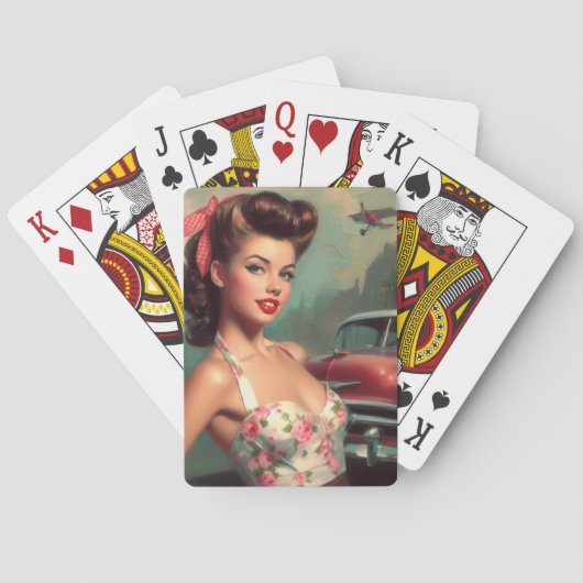 Schattige Pin-Up Schilderen Pokerkaarten (Achterkant)