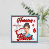 Schattige Pin-up: Verpleegster in mijn bloed Feestdagenkaart (Staand voorkant)