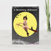 Schattige Pin-Up WItch Kaart (Voorkant)