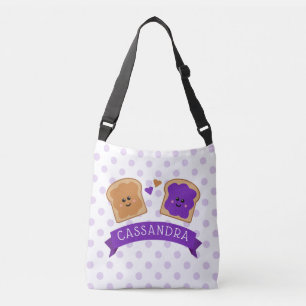 Schattige pindakaas en jam crossbody tas