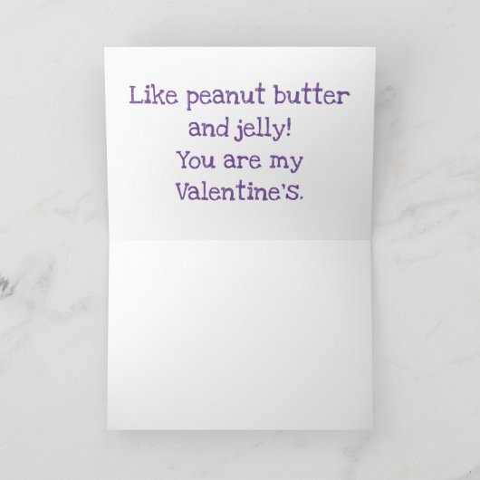 Schattige pindakaas en jam Valentijnskaart cartoon Kaart (Binnen)