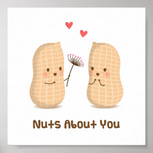 Schattige pinda's Noten Verliefd op Jou Grappige H Poster
