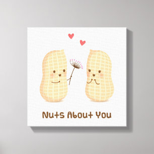 Schattige Pinda's Verliefd op Jou Grappige Liefdes Canvas Afdruk