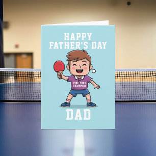 Schattige Ping Pong Kampioen Vaderdagkaart Kaart