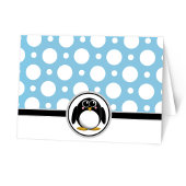 Schattige Pinguïn aangepaste Blauwe Kuip Kaarten