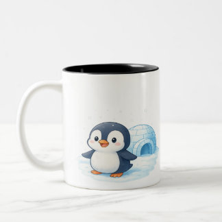 schattige pinguïn beker tweekleurige koffiemok