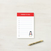 Schattige Pinguïn & Bewerkbare Dingen Om Te Doen N Post-it® Notes (Op bureau)