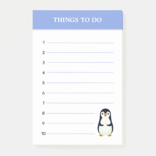 Schattige Pinguïn & Bewerkbare Dingen Om Te Doen N Post-it® Notes