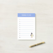 Schattige Pinguïn & Bewerkbare Taken Post-it Notit Post-it® Notes (Op bureau)