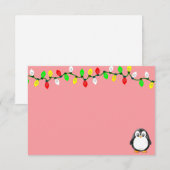 Schattige pinguïn cartoon aangepaste Kerstmis Notitiekaartje (Voorkant / Achterkant)