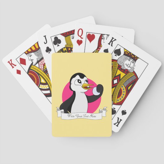 Schattige pinguïn cartoon pokerkaarten (Achterkant)