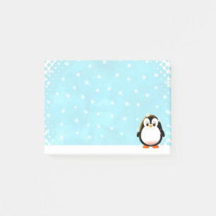Schattige Pinguïn Cartoon Sneeuwvlokken Waterverf Post-it® Notes