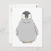Schattige pinguïn chick briefkaart (Voorkant / Achterkant)