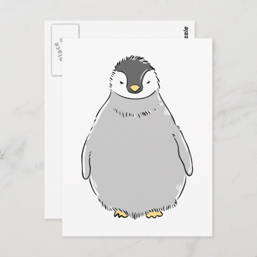 Schattige pinguïn chick briefkaart (Voorkant / Achterkant)