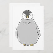 Schattige pinguïn chick kaart (Voorkant / Achterkant)