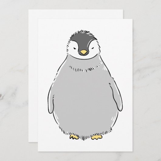 Schattige pinguïn chick kaart (Voorkant / Achterkant)