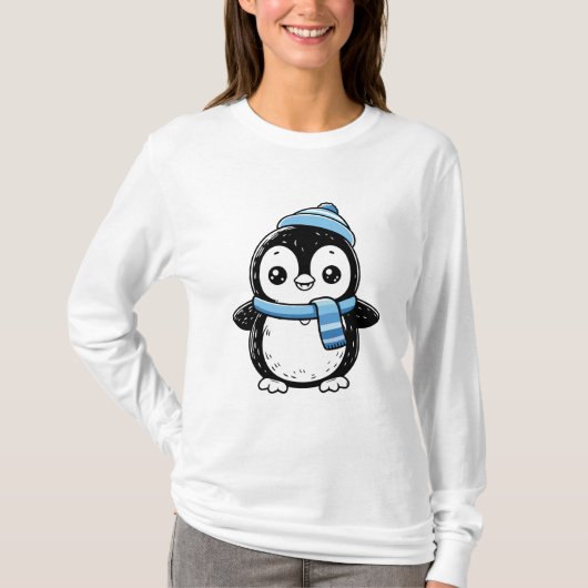 schattige pinguïn dames t-shirts (Voorkant)