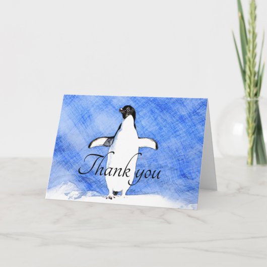 Schattige pinguïn dank je kaart (Voorkant)