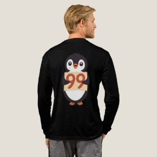 Schattige pinguïn die een bord vasthoudt met het n Tri-Blend shirt