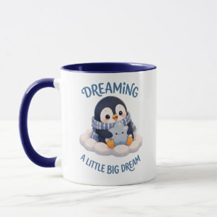 Schattige Pinguïn Die Een Kleine Grote Droom Droom Mok