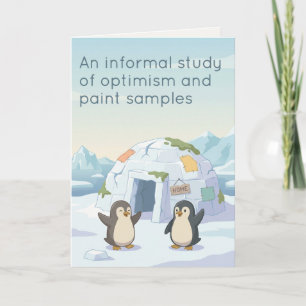 Schattige Pinguïn Eerste IJshut   Droge Humor Nieu Kaart