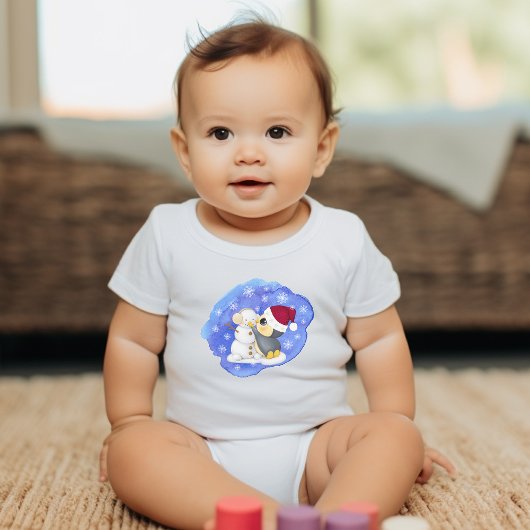 Schattige pinguïn en Snowman Romper