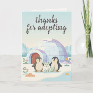 Schattige Pinguïn Fur Baby Nieuwe Huisdier Adopt Kaart