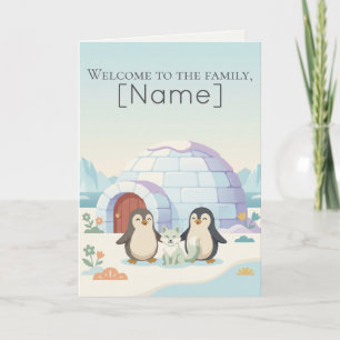 Schattige Pinguïn Fur Baby Persoonlijke Nieuw Hu Kaart