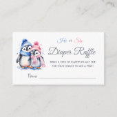 Schattige Pinguïn Geslacht Onthullen Spel Luier Ra Informatiekaartje (Voorkant)