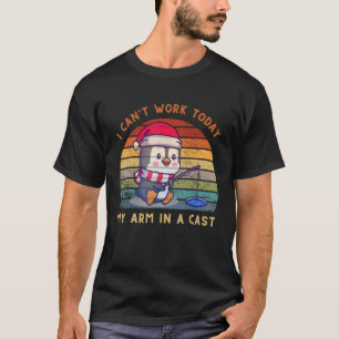 Schattige Pinguïn Ijsvissen Ik kan vandaag niet we T-shirt