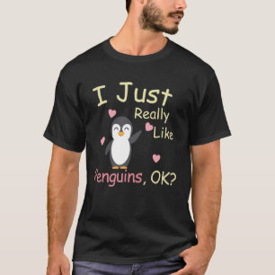 Schattige Pinguïn Ik hou gewoon echt van Pinguïns T-shirt