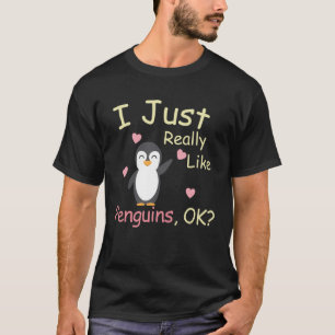 Schattige Pinguïn Ik hou gewoon echt van Pinguïns T-shirt