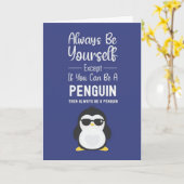 Schattige Pinguïn Kaarten Grappige Humor Dieren Sn (Gele Bloem)