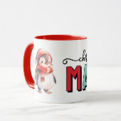 Schattige pinguïn kerst magie mok (Voorkant links)