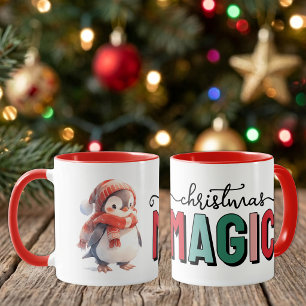 Schattige pinguïn kerst magie mok