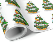 Schattige Pinguïn Kerstbomen Cadeaupapier (Rol Hoek)