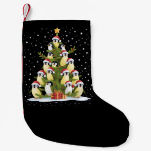 Schattige Pinguïn Kerstboom Grappige Feestdagen Kleine Kerstsok