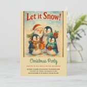 Schattige  Pinguïn Kerstfeest Kaart (Staand voorkant)