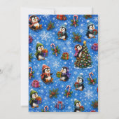 Schattige Pinguïn Kerstfeest Kaart (Achterkant)